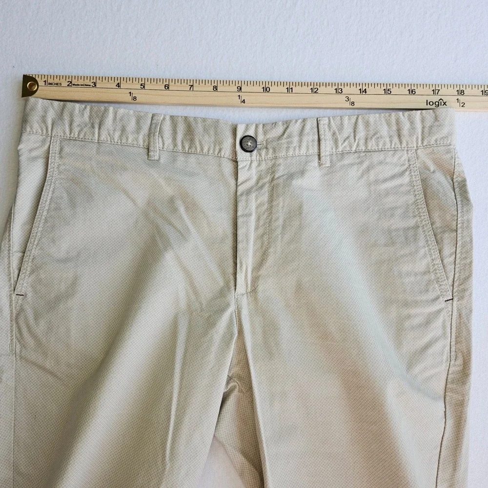 Indian Terrain Brooklyn Slim Fit Chinos Mens 34 Tan Beige Textured Cotton Pants